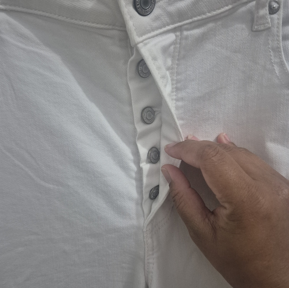American Eagle Outfitters White Wide Leg Jeans - Picture 3 of 5